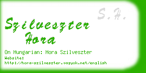 szilveszter hora business card